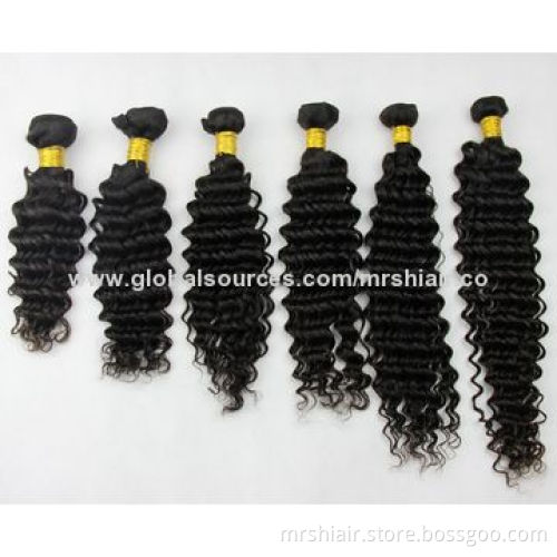 6a unprocessed, best quality, Peruvian virgin deep wave hair weaves